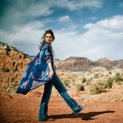 'Ariat' Women's Coatigan Chimayo Sweater - Navy Jacquard -inspired Pattern Created By The Artists At 9 'Ariat' Women's Coatigan Chimayo Sweater - Navy Jacquard -inspired Pattern Created By The Artists At -Sports Equipment Store 10042144 lifestyle 1024x1024@2x