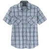 'Carhartt' Men's Rugged Flex Relaxed Fit Lightweight Snap Front Short Sleeve Plaid - Steel Blue -Sports Equipment Store 105198 437 MS22 e 2 1024x1024@2x