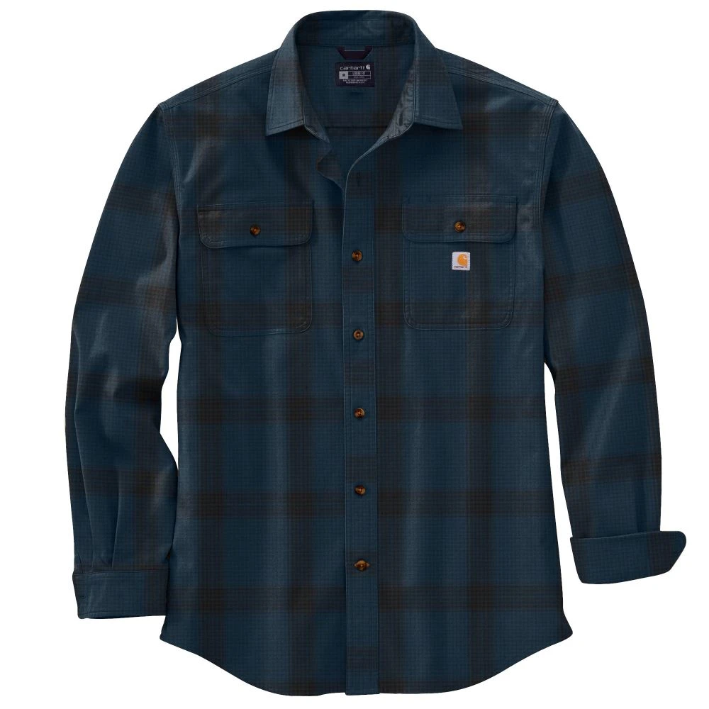 'Carhartt' Men's Heavyweight Flannel Button Down - Night Blue 3 'Carhartt' Men's Heavyweight Flannel Button Down - Night Blue