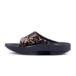 'OOFOS' Women's OOahh Slide Limited Edition - Black / Leopard -Sports Equipment Store 1103BLKLEOPRD 4 1024x1024@2x
