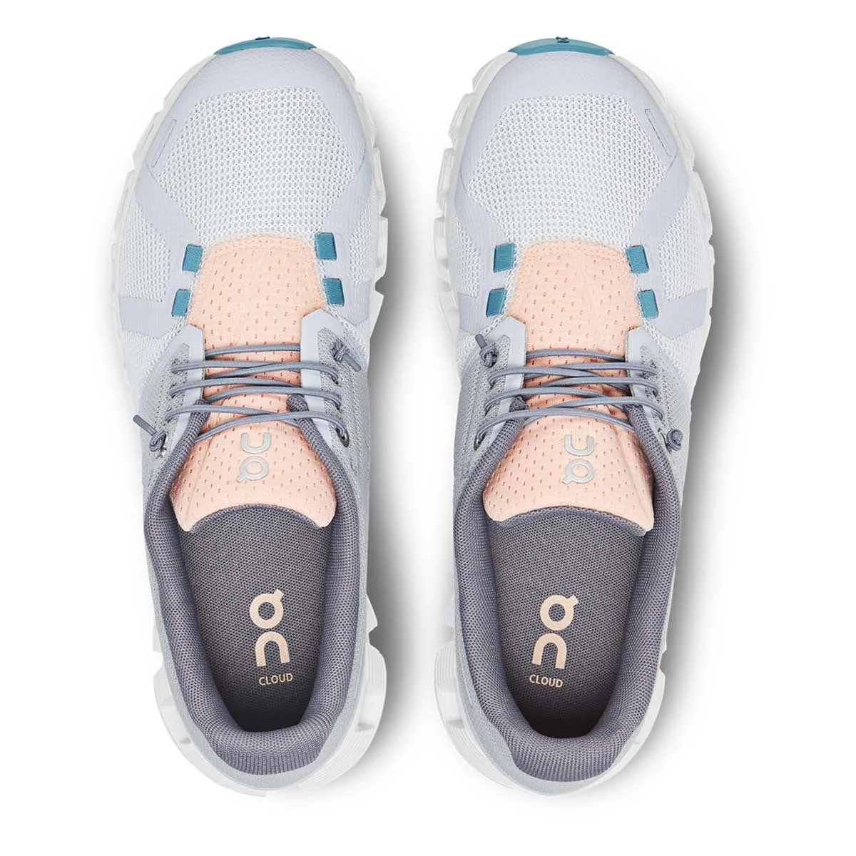 'On Running' Women's Cloud 5 Push - Glacier / Undyed White 4 'On Running' Women's Cloud 5 Push - Glacier / Undyed White - Image 2