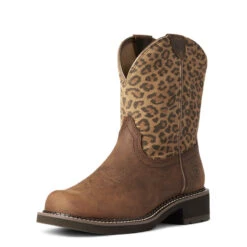 'Ariat' Women's Fatbaby Heritage - Distressed Brown / Leopard -Sports Equipment Store F21 WMS WEST 10035861 3 4 front 1024x1024@2x