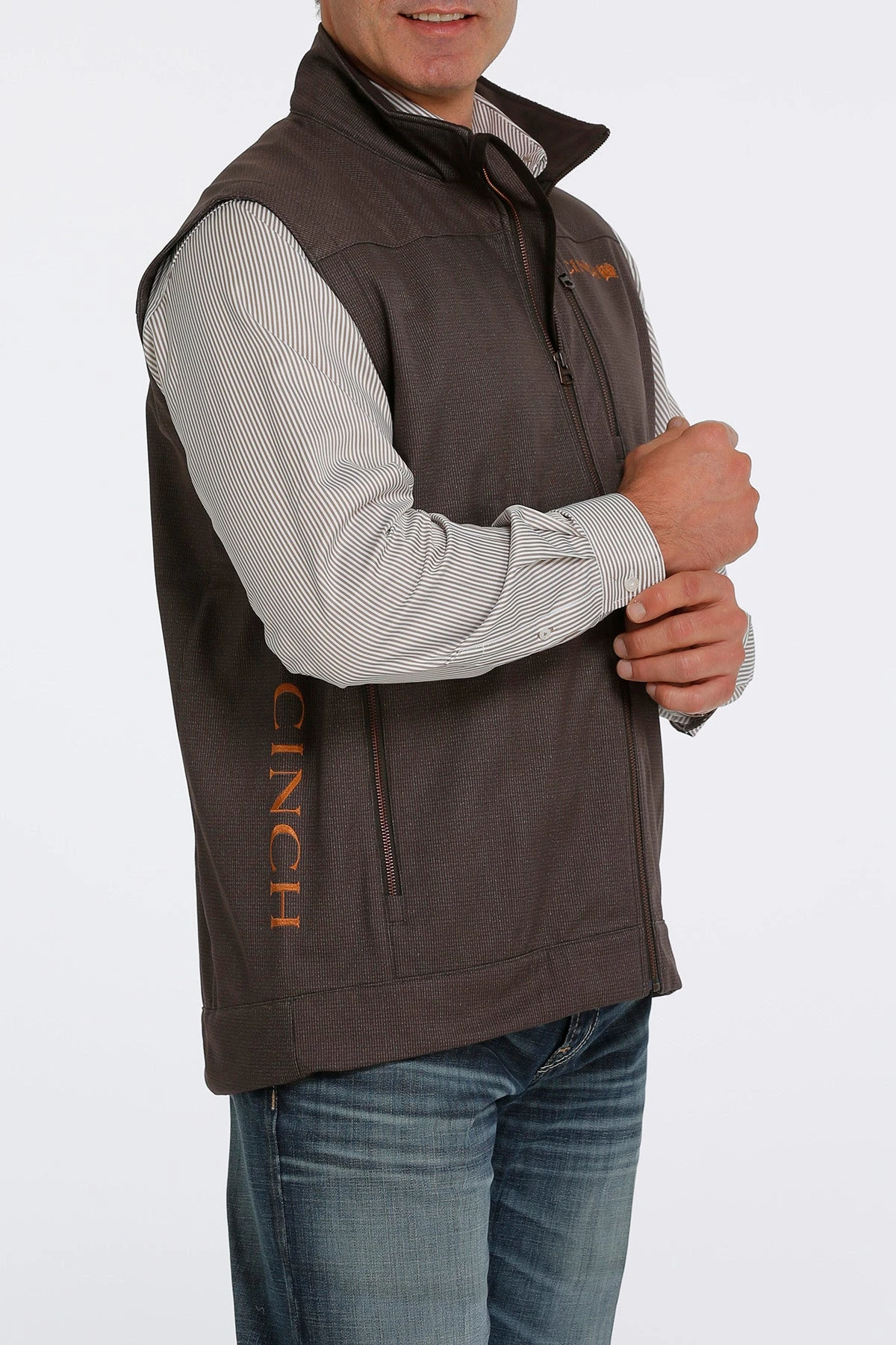 'Cinch' Men's Bonded Vest - Brown 5 'Cinch' Men's Bonded Vest - Brown - Image 3