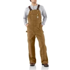 'Carhartt' Men's Unlined Duck Zip To Thigh Bib Overall - Carhartt Brown