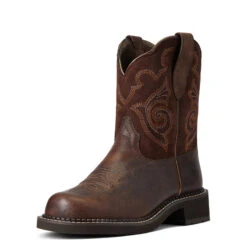 'Ariat' Women's 8" Fatbaby Heritage Tess Western Round Toe - Forest Brown / Jamocha 14 'Ariat' Women's 8" Fatbaby Heritage Tess Western Round Toe - Forest Brown / Jamocha -Sports Equipment Store S22 WMS WEST 10040264 3 4 front 1024x1024@2x