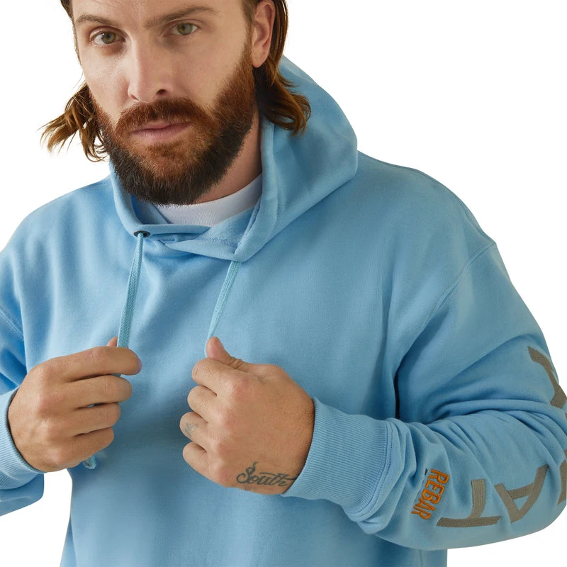 'Ariat' Men's Rebar Graphic Hoodie - Dutch Canal Heather / Alloy 3 'Ariat' Men's Rebar Graphic Hoodie - Dutch Canal Heather / Alloy