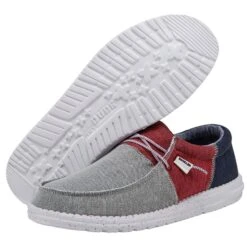 'Hey Dude' Men's Wally Sox - Tri Fans Red White Blue 10 'Hey Dude' Men's Wally Sox - Tri Fans Red White Blue -Sports Equipment Store SS22 M 112560233 WALLY SOX TRI FANS RED WHITE BLUE LEFT 3 1024x1024@2x