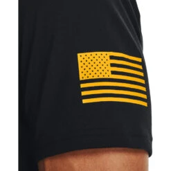 'Under Armour' Men's Freedom Flag T-Shirt - Black / Steeltown Gold -Sports Equipment Store s7.V5 1370810 003 SIDEDET 1024x1024@2x
